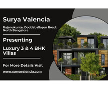 Surya Valencia - Luxurious 3 & 4 BHK Villas Offering a Serene Lifestyle in North Bangalore