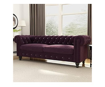 Daroo Velvet Fabric 3 Seater Diamond Sofa