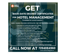 Get Backdated Certificates for Hotel Management Courses