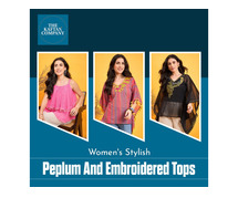 Buy Women's Stylish Peplum And  Embroidered Tops At The Kaftan Company