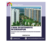 Spacious 3 BHK Apartments in Zirakpur for Modern Living