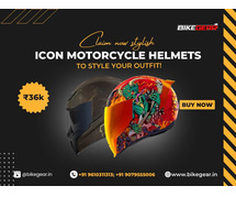 Claim now stylish Icon motorcycle helmets to style your outfit!