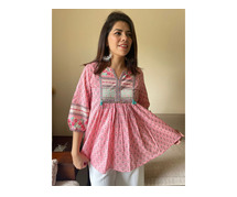 Explore and Shop Pink Stylish Cotton Tops for Your Everyday Look