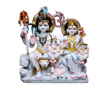 Marble shiv parvati statue