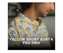 Yellow Short Kurta for Men - Perfect for Casual and Festive Events