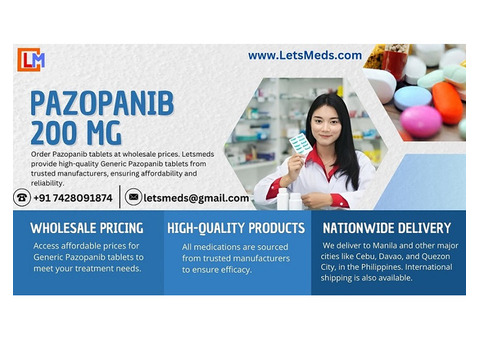 Affordable Pazopanib 200 mg and 400 mg Tablets Price in Philippines – Buy Online at LetsMeds