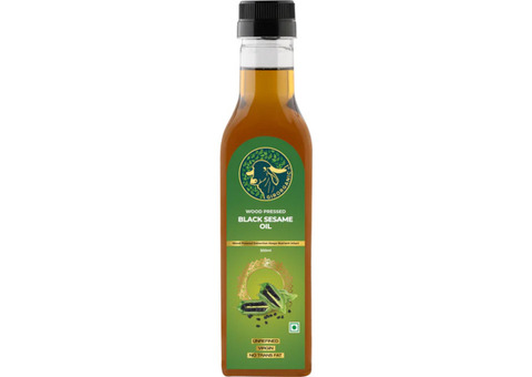 Traditional Wood-Pressed Black Sesame Oil for Cooking & Care