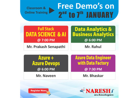 Attend Free Demo Class on 2nd January to 7th January 2025.