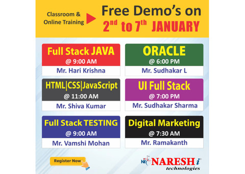 Attend Free Demo Class on 2nd January to 7th January 2025.