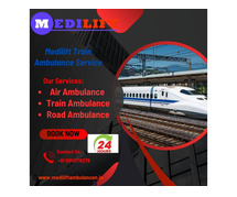 Medilift Train ambulance service in Dibrugarh during emergency time provides transport services