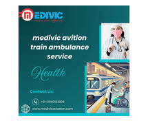 Medivic Aviation Train Ambulance Service in Lucknow equipped with life-saving equipment