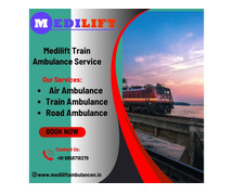 Book Medilift Train Ambulance Service in Varanasi with Life-Care medical Care