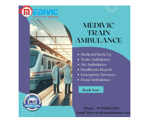 Medivic Train Ambulance Services in Guwahati with low-fare