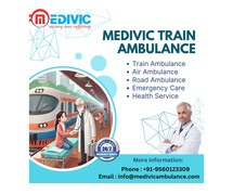 Medivic Train Ambulance Services in Indore operates round-the-clock