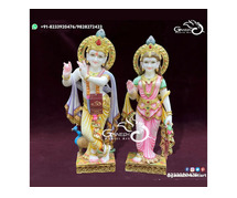 Stunning Radha Krishna Marble Murti