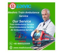 Medivic Train Ambulance Service in Chennai is fully equipped