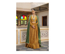 Buy the Perfect Gold Yellow Lehnga with Dupatta for Weddings