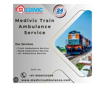 The Medivic Train Ambulance Service in Allahabad delivers full-ICU services