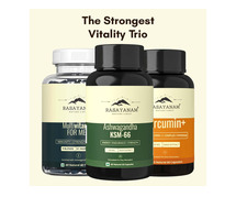 Rasayanam Trio Pack – Ashwagandha, Multivitamin & Curcumin for Complete Wellness