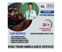 Shift critical patients with professionals by king train ambulance from Patna