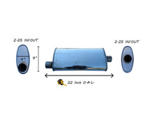 Universal Muffler – Deep Tone, Stainless Steel, Fits Most Vehicles