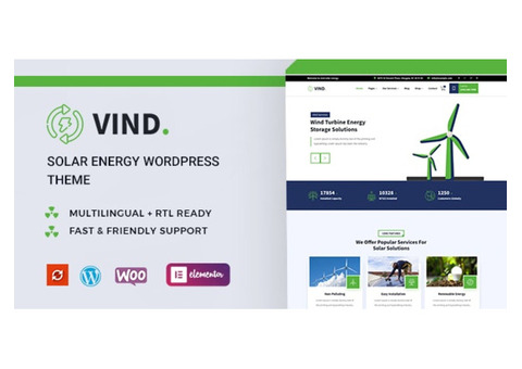 Vind - The Ultimate Solar Energy WordPress Theme 
