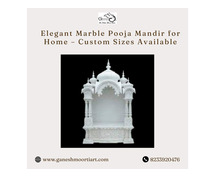Elegant Marble Pooja Mandir for Home – Custom Sizes Available