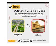Bangalore to Vellore Outstation Drop Taxi Cabs