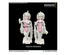 Bring Home Divinity with a Beautiful Radha Krishna Marble Moorti for Your Temple