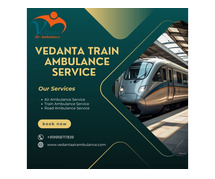 Vedanta Train Ambulance in Bhopal provides a safe transfer of injured patients