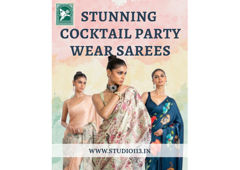 Shop Elegant Cocktail Party Wear Sarees Online at Studio113