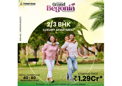 2 BHK Apartment in Siddharth Vihar - Prateek Grand Begonia