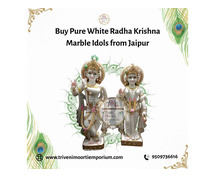 Buy Pure White Radha Krishna Marble Idols from Jaipur
