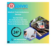 Medivic Train Ambulance in Darbhanga provides high level medical services.