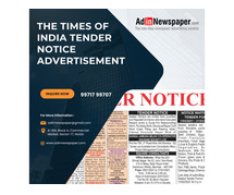 The Times of India Tender Notice Advertisement: Reach the Right Audience