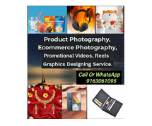 Product Photography, Promotional Videos, Graphics Designing